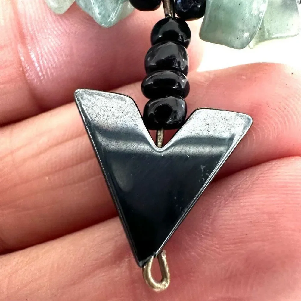 Hematite aventurine pendant necklace